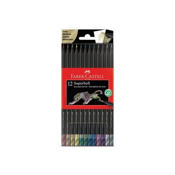 Lapis De Cor Cor Faber-Castell Ecolápis 12 Cores Metálicas