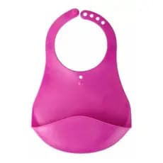 Babador de Plástico Cata Migalhas Kababy Rosa