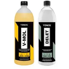 kit 1 V-mol e 1 Delet de 1.5L shampoo automotivo e limpador de borracha vonixx