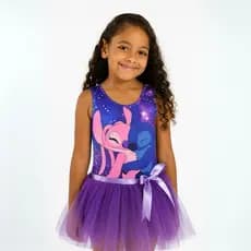 Body Infantil de Carnaval Angel e Stitch Colorido