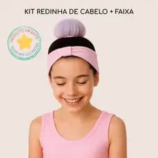 Kit Redinha Rede e Faixa para Cabelo Ballet Infantil