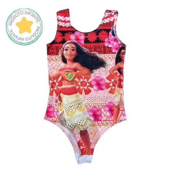Body Collant  Infantil Estampa Moana