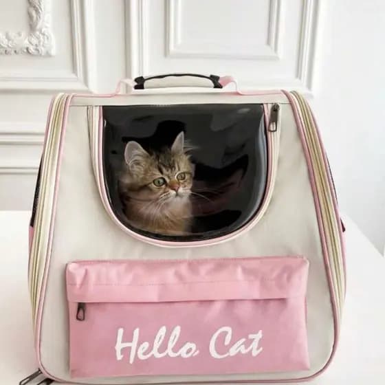 Bolsa Mochila Transporte Gato Pet Animais Estimaçao Passeio Viagem Visao Panoramica Bolso Ventilaçao
