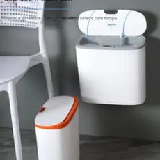 Lixeira Inteligente com Sensor Automático Abre Fácil em Toque Cesto Lixo Banheiro Cozinha Escritório 14 Litros