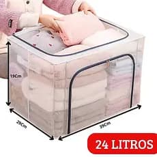 Organizador Multiuso (Roupa,brinquedo,toalhas,intimas Caixa Organizadora De Guarda Roupa Flexível Com Zíper 24L 39x29x19