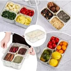 Cesto Organizador de Geladeira com Divisória e Cesto Interno – Ideal Prático para Geladeira Frutas, Verduras e Tempero