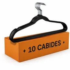 Cabides Pretos Slim 45cm Kit 10 Resistentes Premium