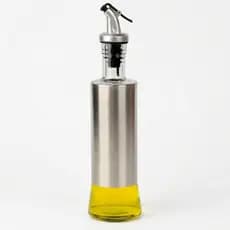 Galheteiro Vidro 300ml Dosador Inox Azeite Vinagre Cozinha Design Funcional