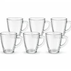 CJogo 6 Xícaras De Vidro Café Expresso 70ml Caneca Dose Dupla Transparente Resistente