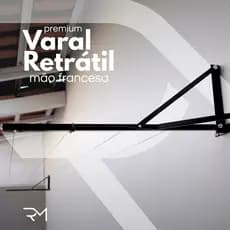Varal Retrátil De Parede Muro Mão Francesa