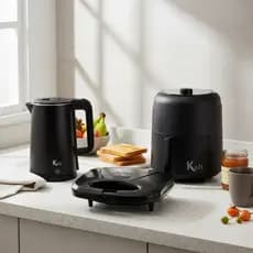 Kit Chaleira Modern Preta 1,5L + Fritadeira Elétrica Petit 2,6L + Sanduicheira Grill - KOTI -  110V