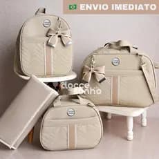 Kit bolsa maternidade com 4 peças mochila bolsa pequena e trocador para bebê menino e menina (AD 4P)