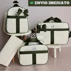 Mala Maternidade com 4 peças  para bebê menino/menina bolsa maternidade luxo (AD fita novo)