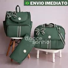 bolsa maternidade 3 peças com mochila e trocador, Kit Mala Maternidade p/ bebê menino/menina (SONHO)