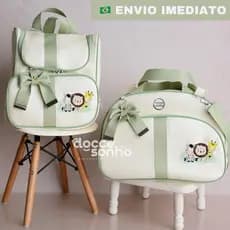 bolsa maternidade 2 peças p/ bebê menino/menina, mala Maternidade co/ mochila (LEO SAFARI,BORBOLETA)