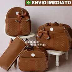 Kit Bolsa Maternidade 4 peças Térmico Impermeável, mala maternidade luxo menino/menina (AD 4P)