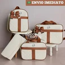 Kit bolsa maternidade 4 peças Luxo para bebê menino/menina kit mala maternidade (AD fita novo)