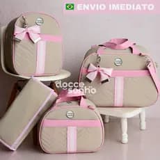 Kit Bolsas mala Maternidade 4 peças Térmico Impermeável, bolsa maternidade luxo (AD 4P)