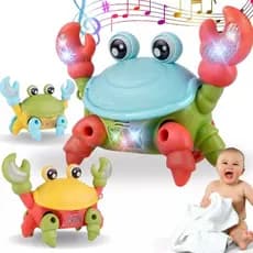 Brinquedo Caranguejo Fujão Musical Com Som Luz E Movimento Infantil Para Bebês Crianças