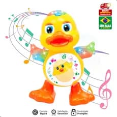 Brinquedo Infantil Pato Dançante Musical Anda Dança Mexe Com Luz e Som