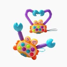 Brinquedo Sensorial Educativo Caranguejo Bebê e Criança Educativo Pop IT Estica e Puxa