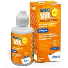 Vitamina C em gotas 200mg/ml 20ml Imec Vit C Sabor Laranja