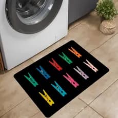 Tapete para Lavanderia de Casa Emborrachado Antiderrapante - Diversas Estampas - 40x60