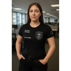 lCamiseta Feminina Segurança Privada Algodão Premium P ao GG Estampa DTF Profissional Confortável Resistente, promoção