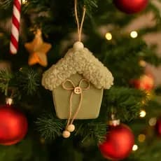 Pendente Natal Casa Verde Enfeite Decorativo Árvore 13cm