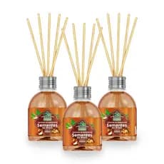 Kit 3 Difusores de Aromas 280ml com Varetas Aromatizador de Ambientes Sem Sementes do Brasil