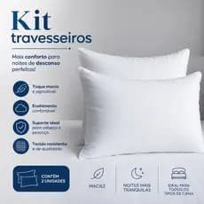 Travesseiro Fibra Siliconada Microfibra PREMIUM Branco 50x70 Máximo Conforto e Repouso
