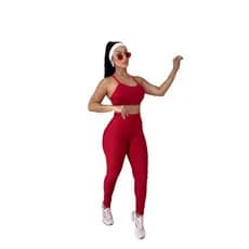 Conjunto academia Fitness Top e calça Cintura Alta 0 tranparência