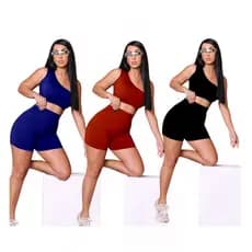 Conjunto Fitness Confortável De Academia Short  E Top Cropped com bojo removível