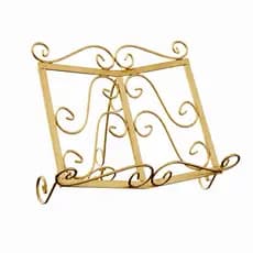 Suporte de Bíblia em Ferro Dourado 30x26cm Porta Bíblia Mesa Resistente