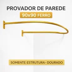 Provador para Loja de Roupa 90x90 Parede Ferro Arco de Canto Cortina