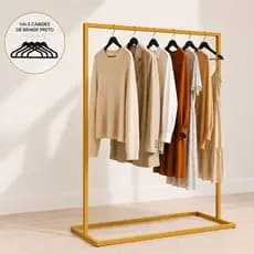 Arara Para Loja Boutique 1,30m Expositor De Roupas + 5 Cabides
