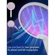 QIU -Raquete Mata Mosquito Recarregável 4 Em 1 (leia o anúncio) potente e com luz para atrair mosquitos e pernilongos