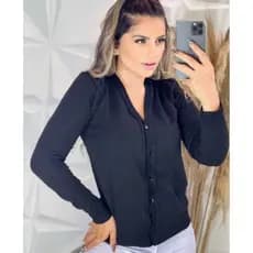 Casaquinho Cardigan Suéter Feminino Empresarial Liso com Botão no Elastano Basico Direto da Fabrica