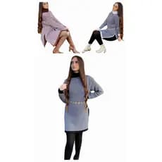 Poncho KIT 3 Poncho Vestido Quadriculado Tricot Feminino Gola Alta Alfaiataria Exclusivo Envio Imediato