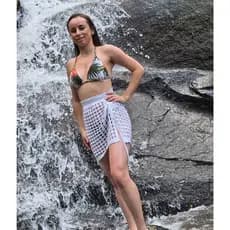 Saia Saida De Praia Feminina Rendada Tricot Com Cordao Ajustavel Tendencia 2026 Moda Verao Confotavel Elegante