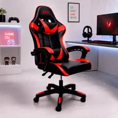 Cadeira Gamer Ergonomica Reclinavel Vermelha Couro Sintetico Apoio Lombar Altura Ajustavel Nienz
