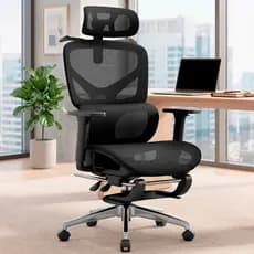 Cadeira Escritorio Ergonomica Giratoria Apoio Cabeca Suporte Lombar Apoio Pes Reclinavel Nienz