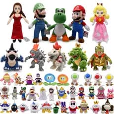 Jogo Super Mario Bros. Pelúcia Toy Cartoon Mario e Luigi Bowser Koopa Troopa Goomba Plushie Personagem Anime Boneca