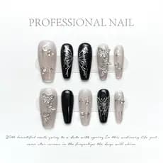 MYRAIN HANDMADE Artificial Prego Líquido Borboleta y2k Doce Legal Babes Dark Smudge Pregos Fototerapia Unhas Reutilizáve