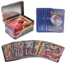 42PCS Anime POKEMON Cartões Sun & Moon Série Inglês Versão Pokemon Go Cartões Comerciais Jogo Com Caixa De Metal