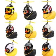 Pato De Borracha De Vento Quebrado Com Pingente Capacete Preto/Amarelo Estrada Bicicleta De Motocicleta Decoração Carro