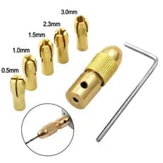 Mini Mandris De Furação De 0,5-3mm Micro-Pinça De Latão W/Wrench Adaptador Acessórios De Eletricidade Doméstica Para