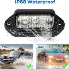 6 LED Luz Da Placa De Identificação Do Carro Universal À Prova Dwaterproof Água Cauda Para SUV Caminhão Reboque Luzes Li