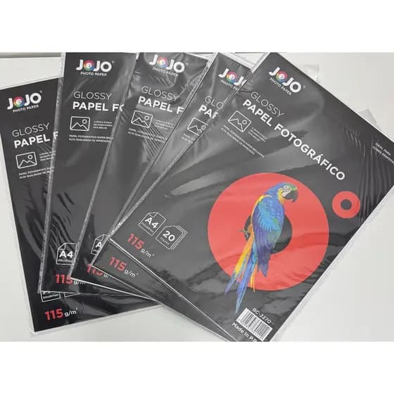 115 G A4 FOTOGRAFICO. SUPER BRILHANTE, A PROVA D`ÁGUA.PARA JATO DE TINTA. 100 FOLHAS.