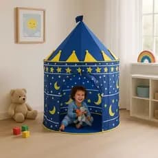 Barraca Infantil Castelo Menina Menino Castelinho Rosa Azul Criança Tenda Dobrável Monta Fácil